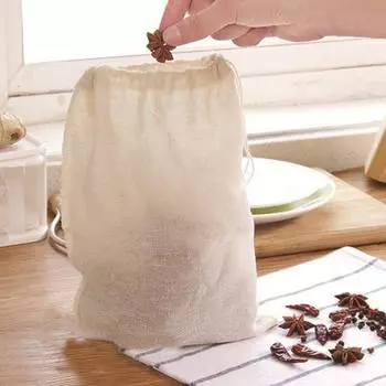 Yousheng 50 шт. пакетиков для специй для приготовления супа, многоразовый мешок со шнурком, чайные пакетики, неотбеленный марлевый мешок для процеживания и приготовления чая 8 cm