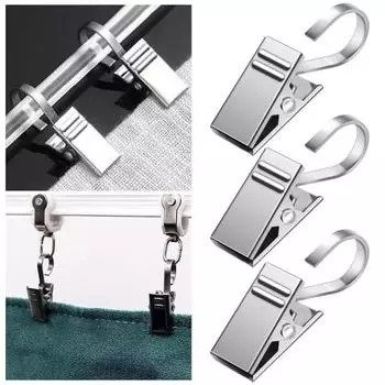 Yousheng 50 шт. зажим для штор с крючком для подвешивания, прочный металлический, с большой грузоподъемностью, многофункциональный зажим для душевой занавески, вешалка, аксессуары для ванной комнаты 50pcs