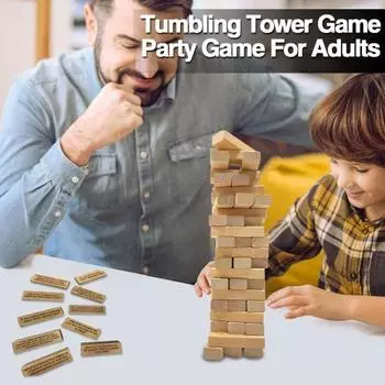 Yousheng 54 шт./компл. Падающая башня из блоков, игра для питья, деревянная многопользовательская игра для взрослых, интерактивная игра для укладки кирпичей, игра для ночной вечеринки