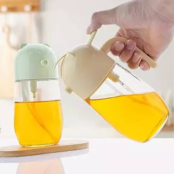 Yousheng 580 мл/20 унций стеклянный распылитель масла и дозатор для пищевых продуктов, герметичный распылитель масла в форме медведя для кухни, барбекю, фритюрницы, салата, выпечки жёлтый