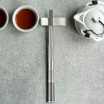 Yousheng 5 пар палочек для еды из нержавеющей стали, набор нескользящих многоразовых выгравированных узоров, металлические палочки для еды для приготовления пищи на открытом воздухе B