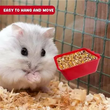 Yousheng 5 шт., чашки для клеток для кур, подвесные кормушки для птиц, миски для воды с крючками, миски для корма для кроликов, голубей, мелких животных 5pcs красный