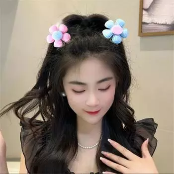 Yousheng, 5 шт., детская забавная заколка для волос с весенним дизайном, двухсторонняя заколка для волос с цветочным декором, противоскользящая нержавеющая шпилька, аксессуар для волос 5pcs