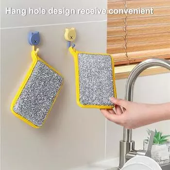 Yousheng 5 шт. губчатая салфетка для мытья посуды, не царапающая салфетка для чистки проводов, влажная и сухая многоразовая проволочная тряпка для мытья посуды 5pcs