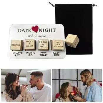 Yousheng 5 шт. игральные кости для свиданий, деревянные игральные кости для пар, идеи для принятия решений в отношении еды на День святого Валентина, идеи для свиданий и мероприятий для парня, девушки A