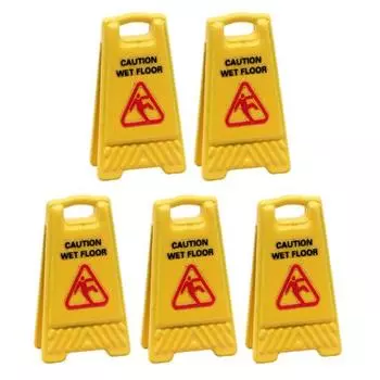 Yousheng 5 шт. Мини Знак Осторожно Мокрый Пол Односторонний Реалистичный Миниатюрный Собака Кошка Рвота Знак Предупреждения Маленький Предупреждающий Знак Настольная Игрушка Кукольный Домик Украшение A