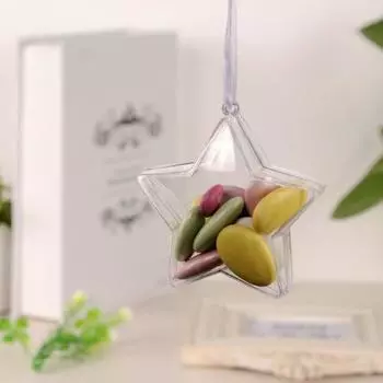 Yousheng 5 шт. рождественские подвески в виде пентаграммы гладкая поверхность небьющиеся прозрачные наполняемые безделушки подвесные украшения S 5pcs