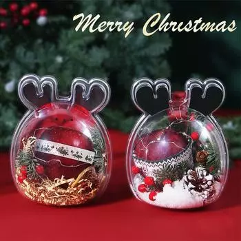 Yousheng 5 шт. рождественский держатель для конфет прозрачная коробка для конфет в виде рогов рождественское украшение акриловый держатель для закусок в виде пузырьков бобо для рождественского декора