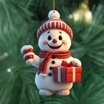 Yousheng 5 шт. Рождественский кулон Санта-Клаус Снеговик Рождественская елка Украшение Акриловые Мультяшные подвесные украшения для сумок Ручки дверей автомобиля