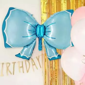Yousheng 5 шт. шаров-бантов, алюминиевые пленочные шары, банты в форме узла, праздничные шары для девочек, день рождения, свадьба, детский душ, декор синий