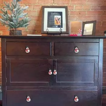 Yousheng 5 шт. Снеговик крышка дверной ручки шкафа рождественская ручка для ящика шкафа комода дверная ручка праздничное украшение крышка A