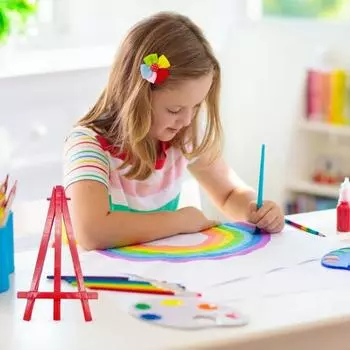 Yousheng 5 шт. треугольный мольберт мини-стенд детский художественный дисплей небольшой мольберт для рисования с яркими цветами 15,5 см пластиковый мольберт для эскизов небесно-голубой