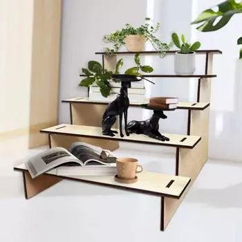Yousheng 5-ти уровневая деревянная стойка для демонстрации товаров Настольная многоуровневая стойка для хранения Многоуровневая стойка для демонстрации товаров для растений Коллекционные предметы для фермеров Рынки