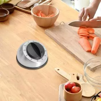 Yousheng 60-минутный заводной таймер для домашней выпечки, механический кухонный таймер с обратным отсчетом, многофункциональное применение, таймер без батареек серебряный