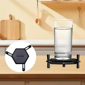 Yousheng 6/10 шт., держатель для стакана, складной органайзер для кофейных кружек, регулируемый штабелер для посуды, многоразовое кухонное хранилище для чайных чашек и кофейных кружек 10 pcs чёрный