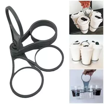 Yousheng 6 чашек складной держатель для напитков стеклянный карусельный держатель поворотный кронштейн для чашек для кофе чая пива многоцелевой кемпинг вечеринка домашний органайзер серый