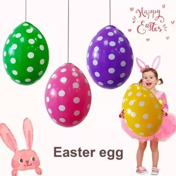 Yousheng 6 шт. 20 надувные пасхальные яйца украшения красочные ПВХ яйца украшения детские уличные игрушки для двора газон сад вечеринка декор 6pcs