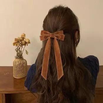 Yousheng 6 шт. бархатные заколки-банты для волос бархатная лента для волос с кисточками банты заколки для девочек декоративные заколки для волос аксессуары для волос 6pcs