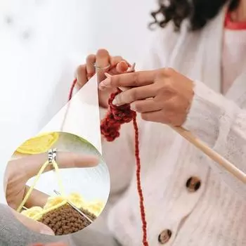 Yousheng 6 шт. кольцо для вязания крючком, регулируемый набор натяжных колец для вязания крючком, нескользящее кольцо в форме кошки, павлина, вязальное кольцо, швейные принадлежности 6pcs