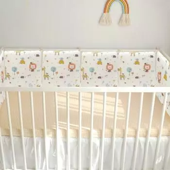 Yousheng, 6 шт., комплект защитных накладок для детей, мягкие и безопасные хлопковые накладки для защиты от столкновений для маленьких мальчиков и девочек, накладки на забор для кроватки для новорожденных, постельное белье Animal