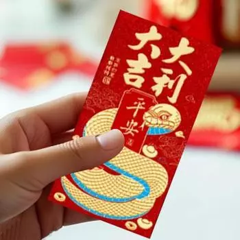Yousheng 6 шт. Красные конверты для китайского весеннего фестиваля 2025 года, лунный Новый год, счастливые денежные карманы, год Змеи, денежные мешочки для свадьбы на Новый год D