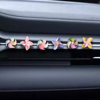 Yousheng 6 шт. Мини красочные ветряные мельницы, украшения для автомобиля, вращающиеся мини-мельницы, простая установка, украшения для салона автомобиля 6pcs