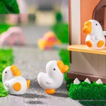 Yousheng 6 шт. Миниатюрные фигурки гусей из смолы, миниатюрные белые статуэтки гусей, бонсай, украшение для кашпо в виде гуся для микроландшафтного сада, декор для фей 6pcs