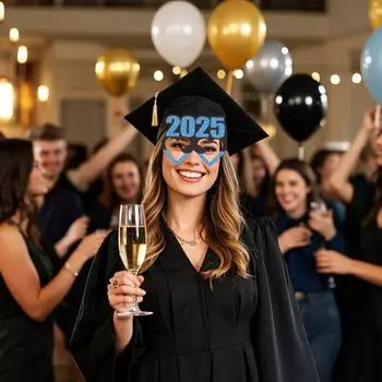 Yousheng 6 шт. Очки для выпускного вечера 2025 года, многоразовые бумажные очки для выпускного вечера, очки для нарядной вечеринки, реквизит для фотобудки для выпускников 2025 года 6pcs золотистый