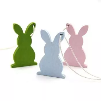 Yousheng 6 шт. пасхальных украшений в форме яйца, подвесные украшения в форме яйца, вырезанные пасхальные украшения в виде кролика для украшения двери на дереве, праздничный домашний декор E