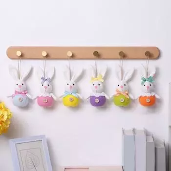 Yousheng 6 шт. пасхальный кролик украшение ручной работы плюшевые фигурки кролика с подсветкой праздничное елочное украшение для весенней вечеринки домашний декор 6pcs