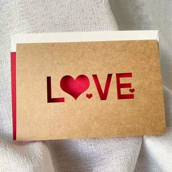 Yousheng 6 шт. поздравительных открыток ко Дню святого Валентина с конвертами романтические открытки с сердечками на День святого Валентина годовщины дни рождения 6pcs