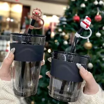 Yousheng 6 шт. Рождественская соломенная шляпа 10 мм пылезащитная рождественская стильная яркая цветная создающая атмосферу универсальная соломенная пылезащитная заглушка 6pcs