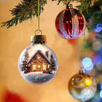 Yousheng 6 шт. рождественские акриловые подвески снеговик прозрачная лампочка подвесное украшение 2D плоские качели автомобильные украшения для рождественской елки каминная полка B