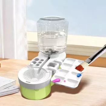 Yousheng 6 в 1 очиститель кистей для художников, учителей, детей, держатель для кистей, палитра, очиститель кистей с циркуляцией воды, портативный инструмент для рисования фиолетовый