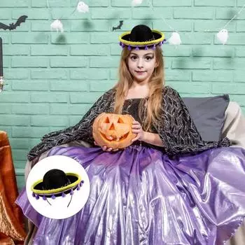 Yousheng 6Pcs Halloween Sombrero Headband Mexican Party Hats with Plush Pom Poms Holidays Fiestas Cosplay Props 6pcs