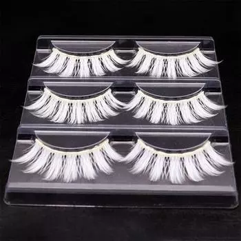 Yousheng 6Pcs Makeup False Eyelashes Soft Comfortable to Wear Chemical Fiber Anime White False Eyelashes for Masquerade белый
