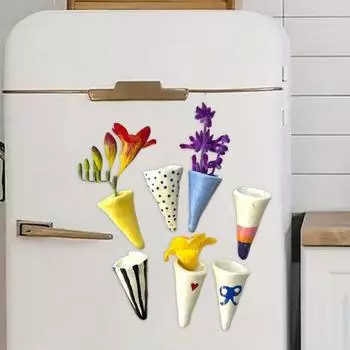 Yousheng 7 шт./компл. 3D конусный магнит на холодильник DIY домашний офис кухонный шкафчик холодильник миниатюрный конус форма магнитное украшение смоляной орнамент 7pcs
