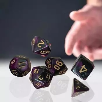 Yousheng 7 шт./компл. многогранные игральные кости, логические способности, без заусенцев, яркий цвет, двухцветные многогранные игровые кости для ролевых игр, подземелий G