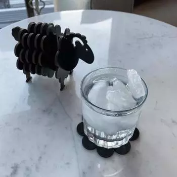 Yousheng 7 шт./компл. подставки под овечьи изделия деревянные подставки под напитки 3D головоломка подставка в форме овцы деревянные аксессуары для столовой в виде животных для домашнего декора стола