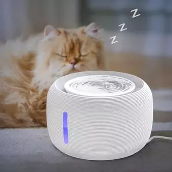 Yousheng 84oz/2.5L фонтан для кошек тихий диспенсер для воды для домашних животных со светодиодной подсветкой автоматический фонтан для поения домашних животных для кошек и собак белый