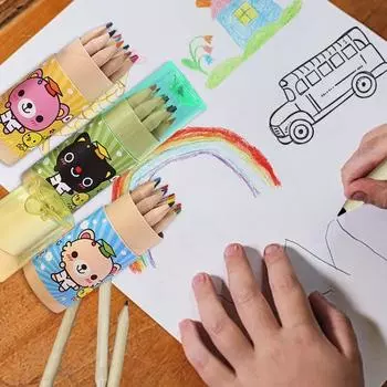 Yousheng 8/16 шт. Мини-цветные карандаши, портативный набор цветных карандашей с точилкой, предварительно заточенные наполнители для вечеринок 8pcs