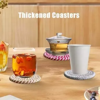 Yousheng 8 шт. термостойкие подставки из хлопковой веревки круглые кухонные подставки набор абсорбирующие обеденные столовые защитные прокладки для домашнего декора A светло-коричневого