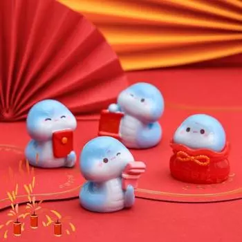 Yousheng 8 шт. смоляное украшение в виде змеи, китайский знак зодиака, настольная мультяшная благоприятная статуэтка змеи для офиса, украшения для автомобиля, комнатного растения 8pcs