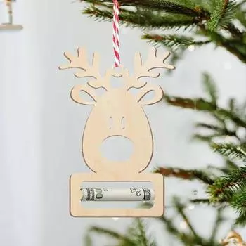 Yousheng 8Pcs Christmas Money Holders Wooden Gift Cards Decoration Xmas Tree Hanging Cash Ticket Holder for Christmas Party Home Decor 8pcs