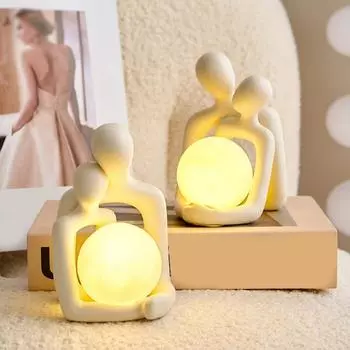 Yousheng абстрактный обнимающийся парный ночник современный керамический парный настольный светильник домашний офис спальня прикроватная декоративная светодиодная настольная лампа A