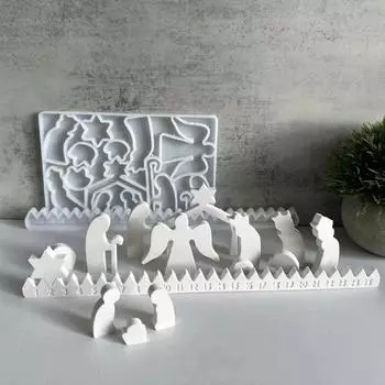 Yousheng Адвент Календарь Силиконовая Форма Рождественский Календарь обратного отсчета Эпоксидная Форма DIY Силиконовые Формы Для Поделок Для Праздничного Украшения B