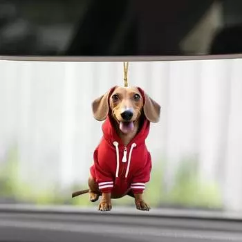 Yousheng акриловая собака автомобиль подвеска украшение милый рождественский автомобиль подвеска праздничное подвесное украшение для деревьев окон дверей D