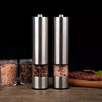Yousheng электрическая мельница для соли и перца с питанием от батареи, автоматический набор мельниц для соли и перца с регулируемой степенью грубости Sets