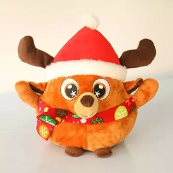 Yousheng электрическая вибрирующая игрушка Санта-Клауса, перезаряжаемая через USB, говорящая, поющая, светодиодная, светящаяся, плюшевая, рождественская, олень, шар, кукла, украшение для рабочего стола Xmas Santa Claus