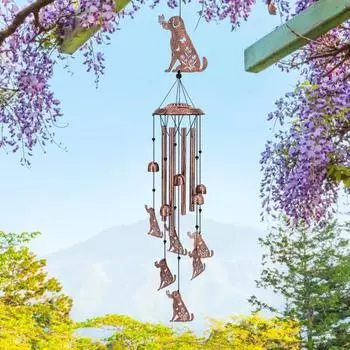 Yousheng Animal Wind Chime металлический ветровый колокольчик для собак или кошек, подвесной ветровый колокольчик для улицы, дома, комнаты, балкона, сада, декор A